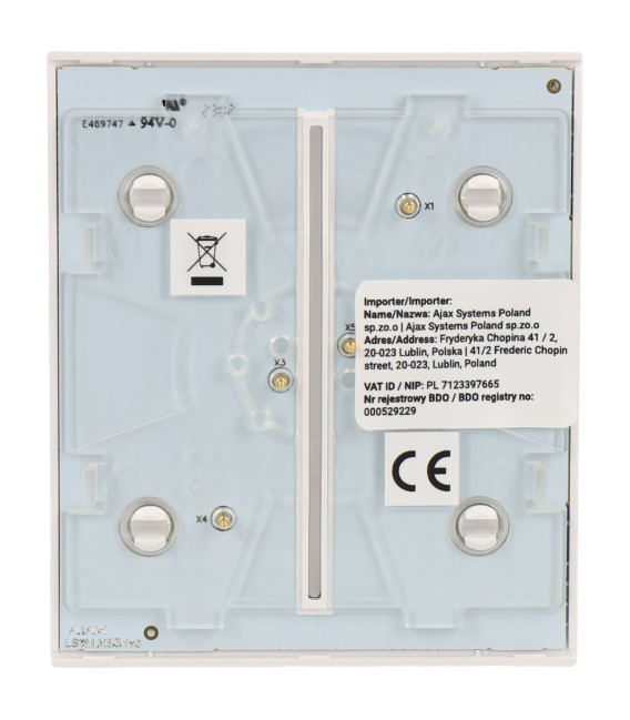 Panel de interruptor central doble AJAX