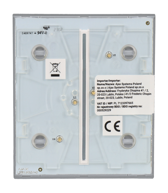 Panel de interruptor central doble AJAX