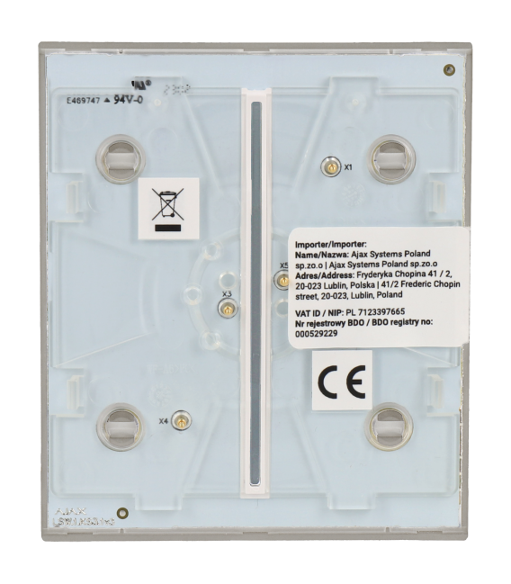 Panel de interruptor central doble AJAX