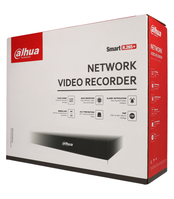 Grabador ip DAHUA de 4 canales y 12 mpx de resoluci&oacute;n con 4 puertos PoE