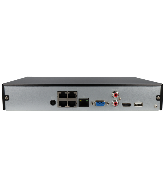 Grabador ip DAHUA de 4 canales y 12 mpx de resoluci&oacute;n con 4 puertos PoE