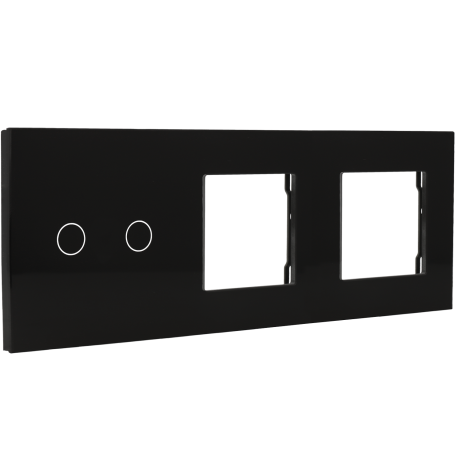 Panel de interruptor con 2 botones y marco para 2 dispositivos