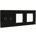 Panel de interruptor con 2 botones y marco para 2 dispositivos 