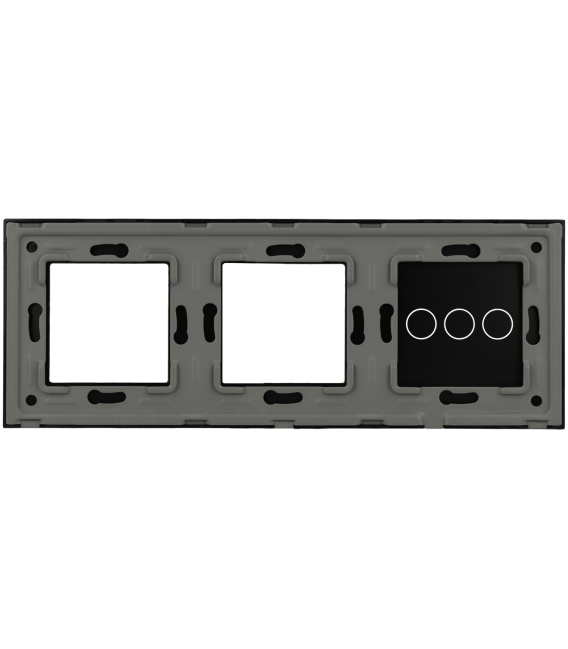 Panel de interruptor con 3 botones y marco para 2 dispositivos 