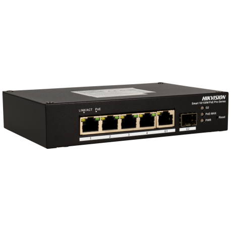 Switch cloud HIKVISION PRO 6 puertos con 4 puertos PoE