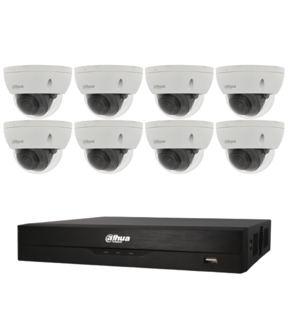 Kit de 8 cámaras IP Dahua con grabador PoE