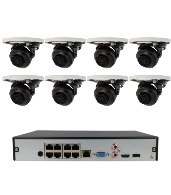 Kit de 8 cámaras IP Dahua con grabador PoE