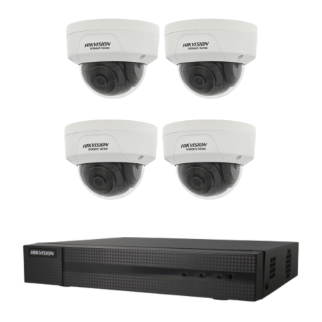 Kit de 4 cámaras IP Hikvision con grabador PoE
