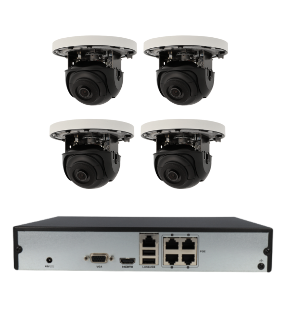 Kit de 4 cámaras IP Hikvision con grabador PoE