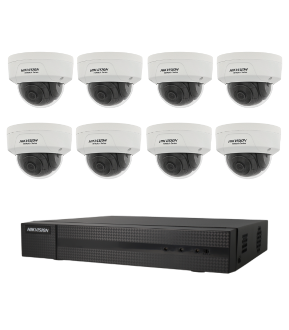 Kit de 8 cámaras IP Hikvision con grabador PoE