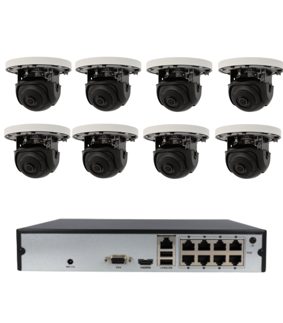 Kit de 8 cámaras IP Hikvision con grabador PoE