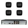 Kit de 4 cámaras IP bullet Hikvision con grabador PoE