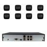 Kit de 8 cámaras IP bullet Hikvision con grabador PoE