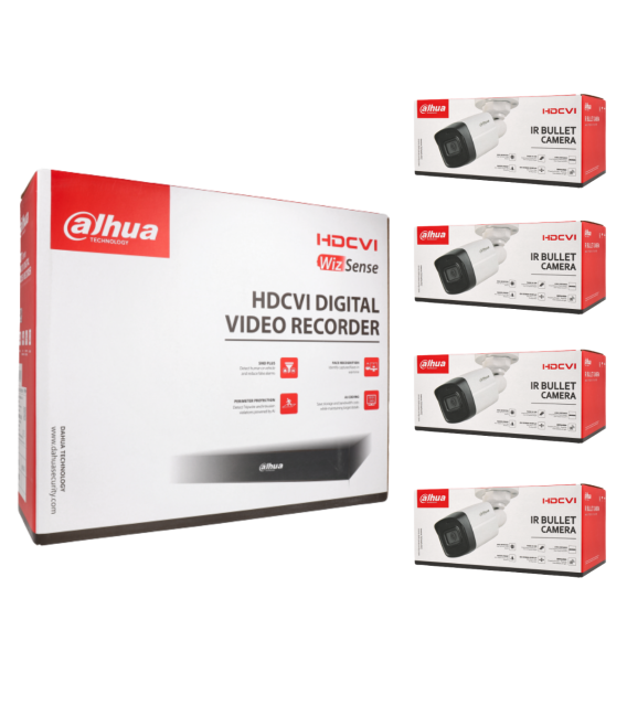 Kit de 4 cámaras bullet HDCVI Dahua