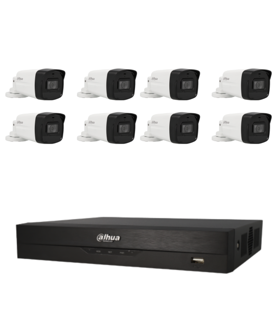 Kit de 8 cámaras bullet HDCVI Dahua