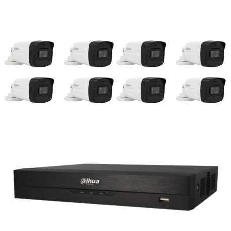 Kit de 8 cámaras bullet HDCVI Dahua
