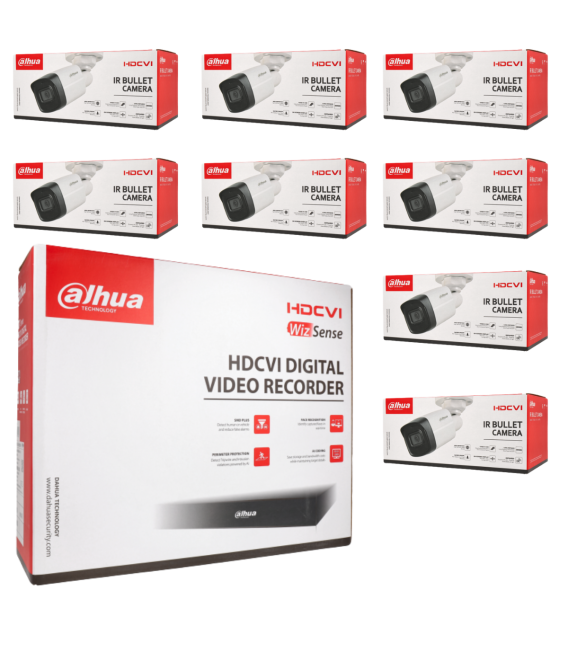 Kit de 8 cámaras bullet HDCVI Dahua