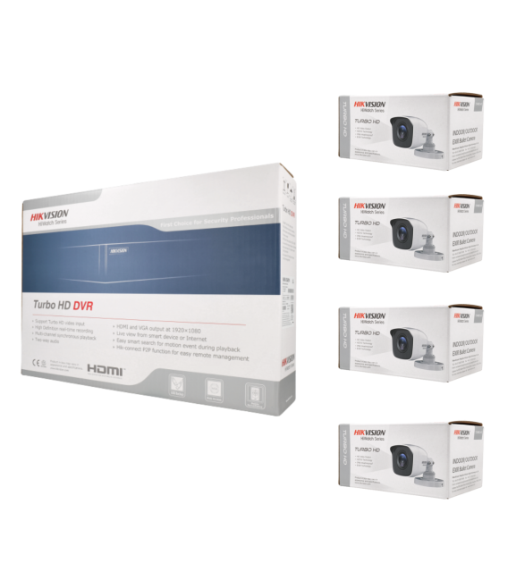 Kit de 4 cámaras bullet 4en1 Hikvision