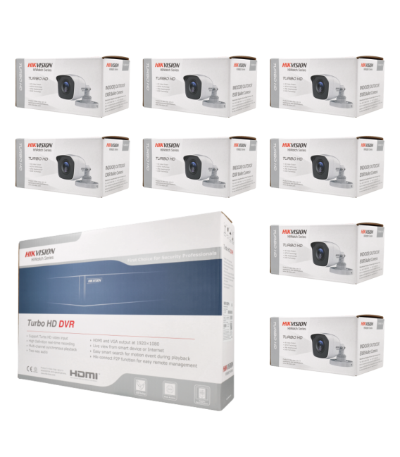 Kit de 8 cámaras bullet 4en1 Hikvision