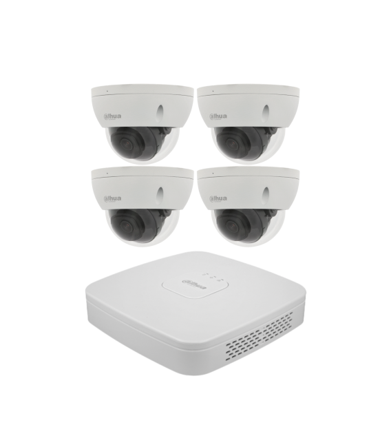 Kit de 4 cámaras IP Dahua con grabador PoE