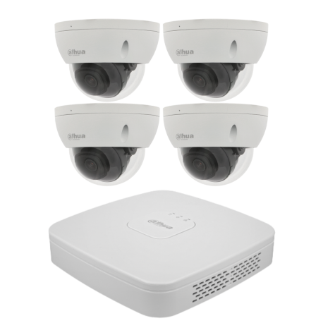 Kit de 4 cámaras IP Dahua con grabador PoE