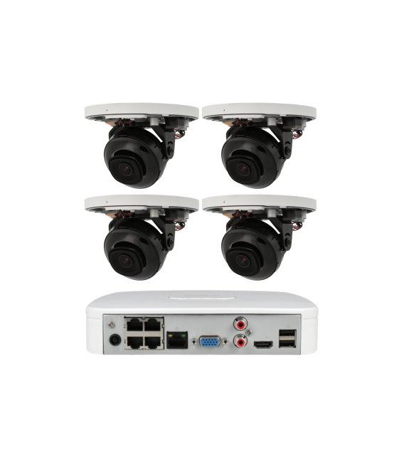 Kit de 4 cámaras IP Dahua con grabador PoE