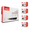 Kit de 4 cámaras IP Dahua con grabador PoE