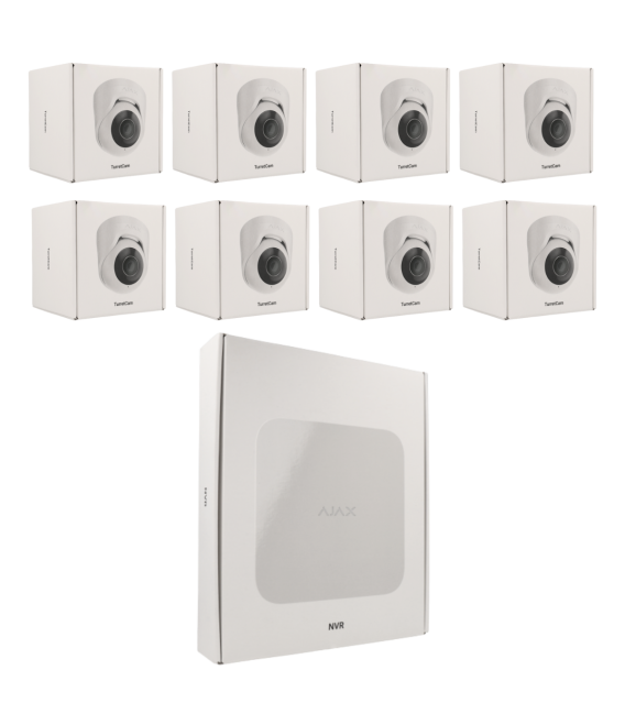 Kit de 8 cámaras IP minidomo Ajax
