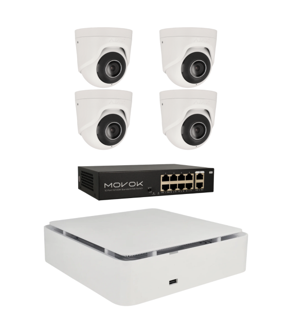 Kit de 4 cámaras IP minidomo Ajax