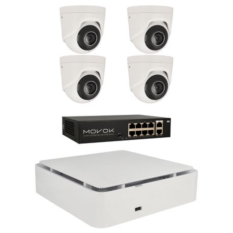Kit de 4 cámaras IP minidomo Ajax