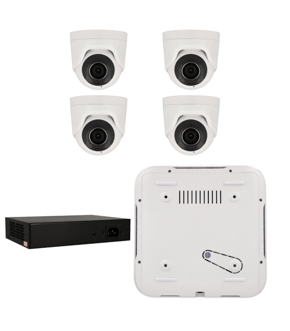 Kit de 4 cámaras IP minidomo Ajax
