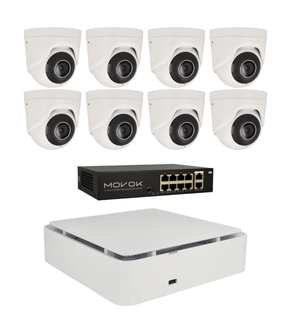 Kit de 8 cámaras IP minidomo Ajax