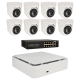 Kit de 8 cámaras IP minidomo Ajax