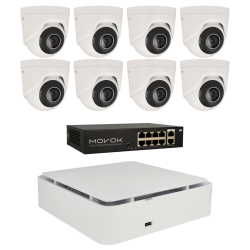 Kit de 8 cámaras IP minidomo Ajax