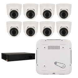 Kit de 8 cámaras IP minidomo Ajax