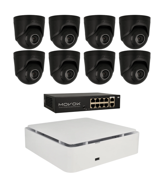 Kit de 8 cámaras IP minidomo Ajax