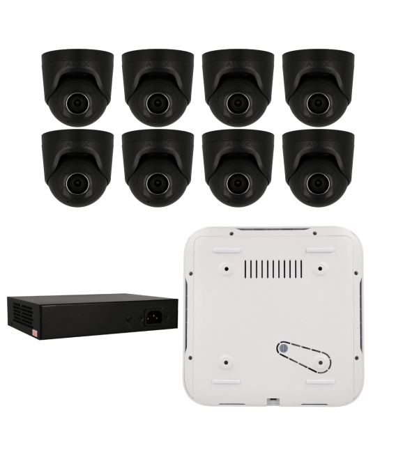 Kit de 8 cámaras IP minidomo Ajax