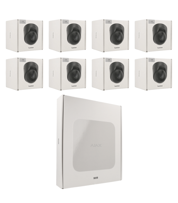 Kit de 8 cámaras IP minidomo Ajax