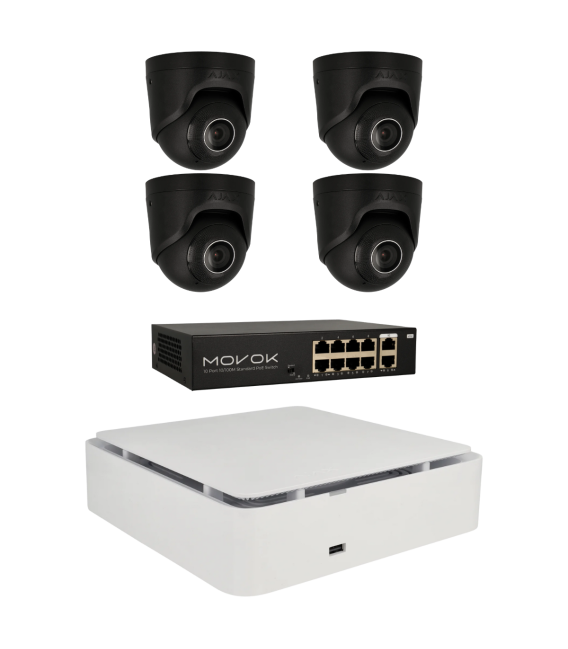 Kit de 4 cámaras IP minidomo Ajax