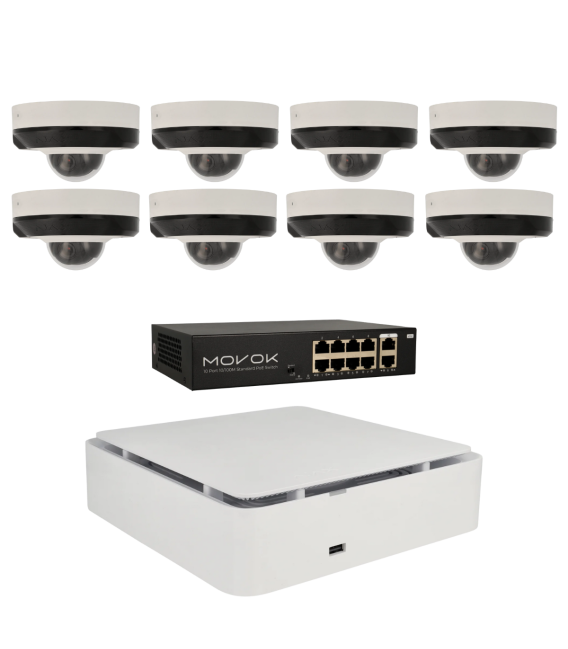 Kit de 8 cámaras IP minidomo Ajax