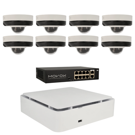 Kit de 8 cámaras IP minidomo Ajax