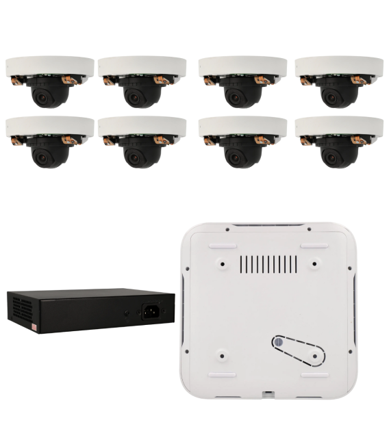 Kit de 8 cámaras IP minidomo Ajax