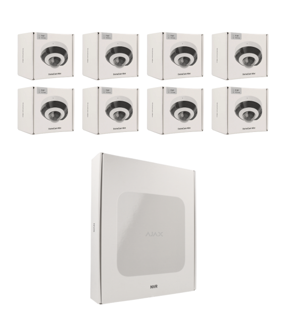 Kit de 8 cámaras IP minidomo Ajax