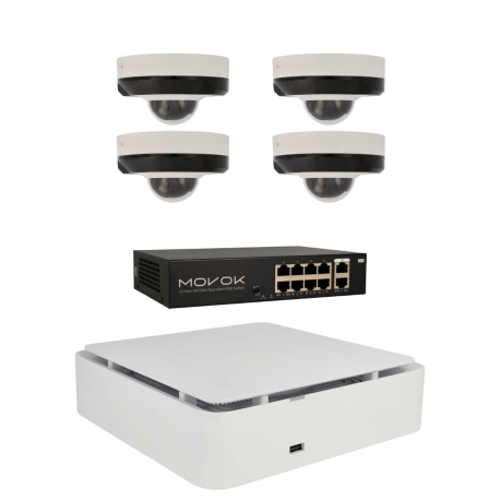 Kit de 4 cámaras minidomo IP Ajax