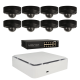Kit de 8 cámaras IP minidomo Ajax