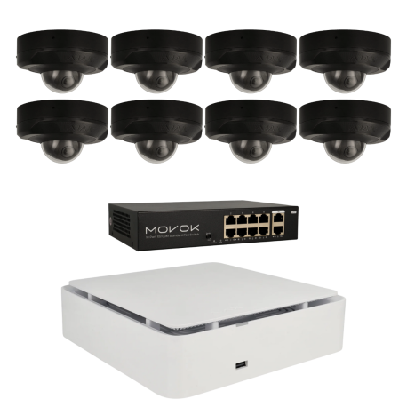 Kit de 8 cámaras IP minidomo Ajax