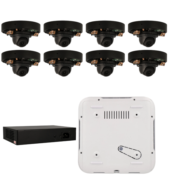 Kit de 8 cámaras IP minidomo Ajax