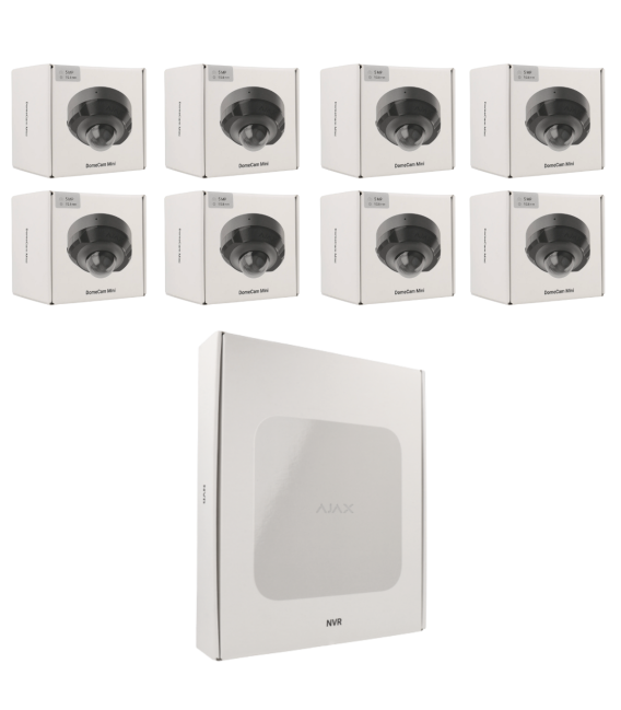 Kit de 8 cámaras IP minidomo Ajax