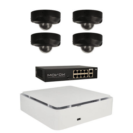 Kit de 4 cámaras IP minidomo Ajax