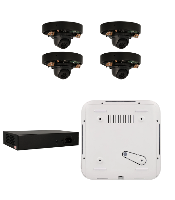 Kit de 4 cámaras IP minidomo Ajax
